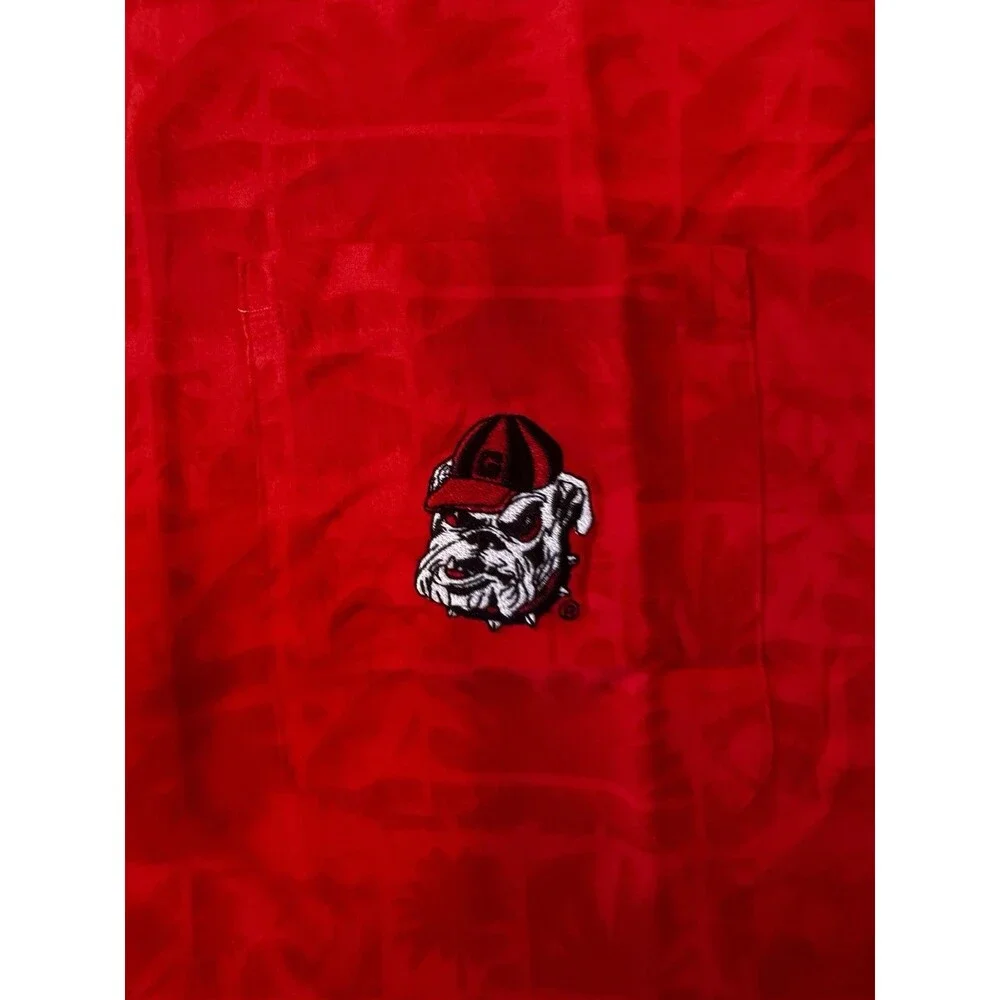 Champion Georgia Bulldogs Shirt Men’s L Red Button Up UGA Logo NWT